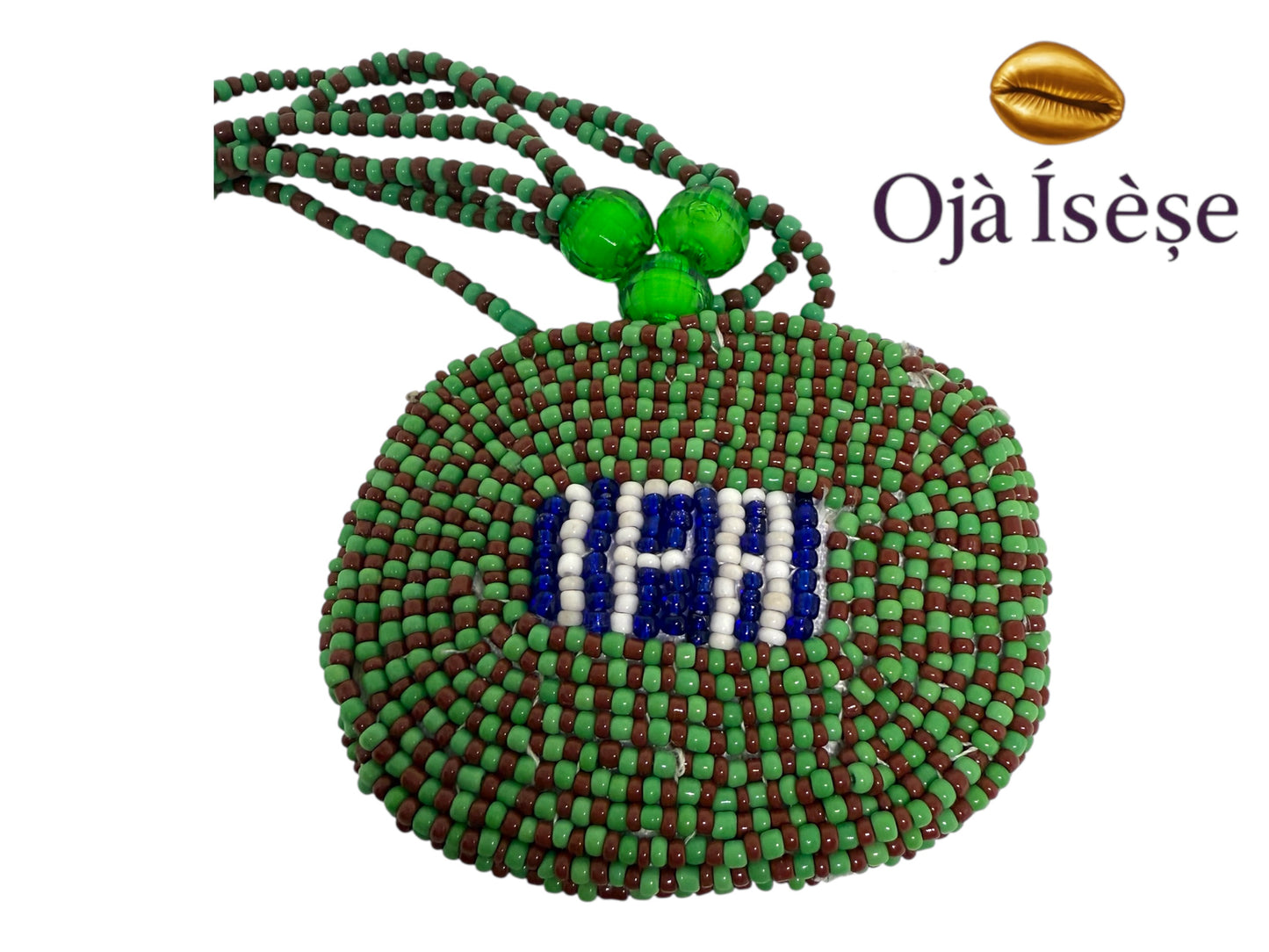 Ileke Ifá with Medallion – Handmade Glass Beaded Necklace for Yoruba Devotees